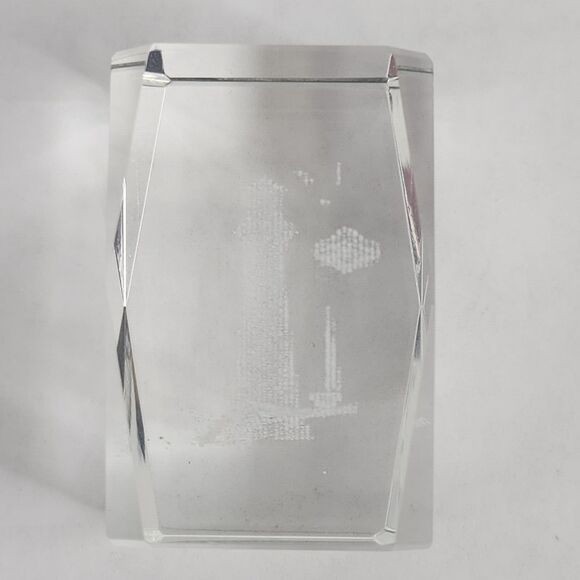 Paperweight‎ Laser Etched Prism Clear Crystal Cube Lighthouse Nautical Seagulls - Picture 10 of 13